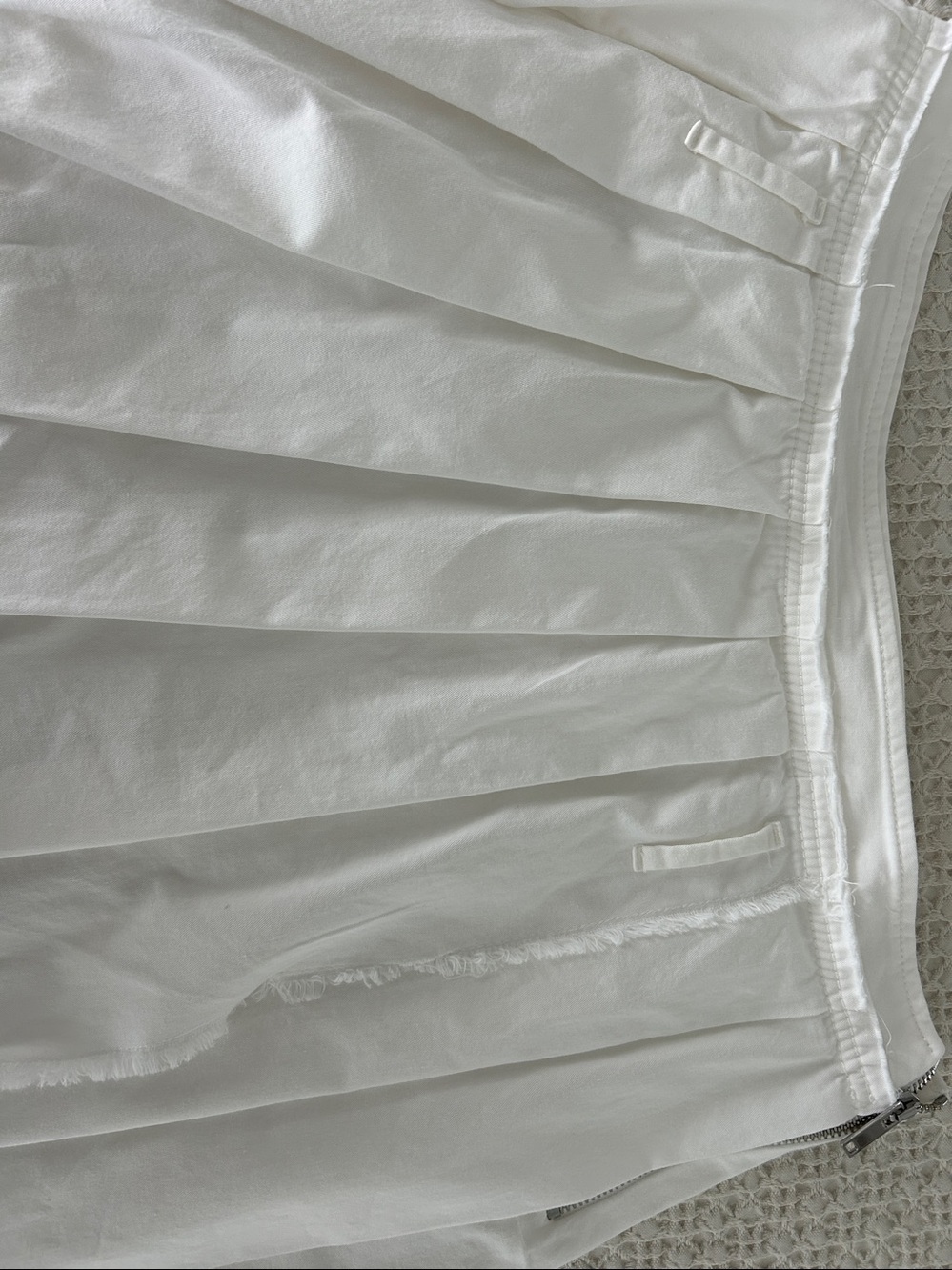 White Pleated cotton Women's Skirt - Picture 4 of 10